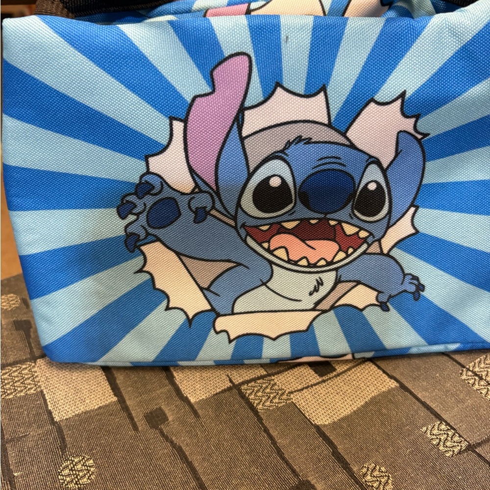 Blue Stitch Kids Lunch Bag with Cute Character Print